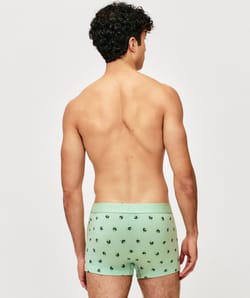 Cotton boxer shorts with clover pattern;