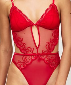 Body with bow and heart embroidery;