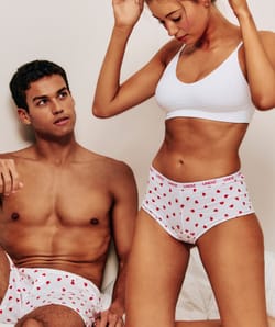 Shorty en coton à motifs coeurs;