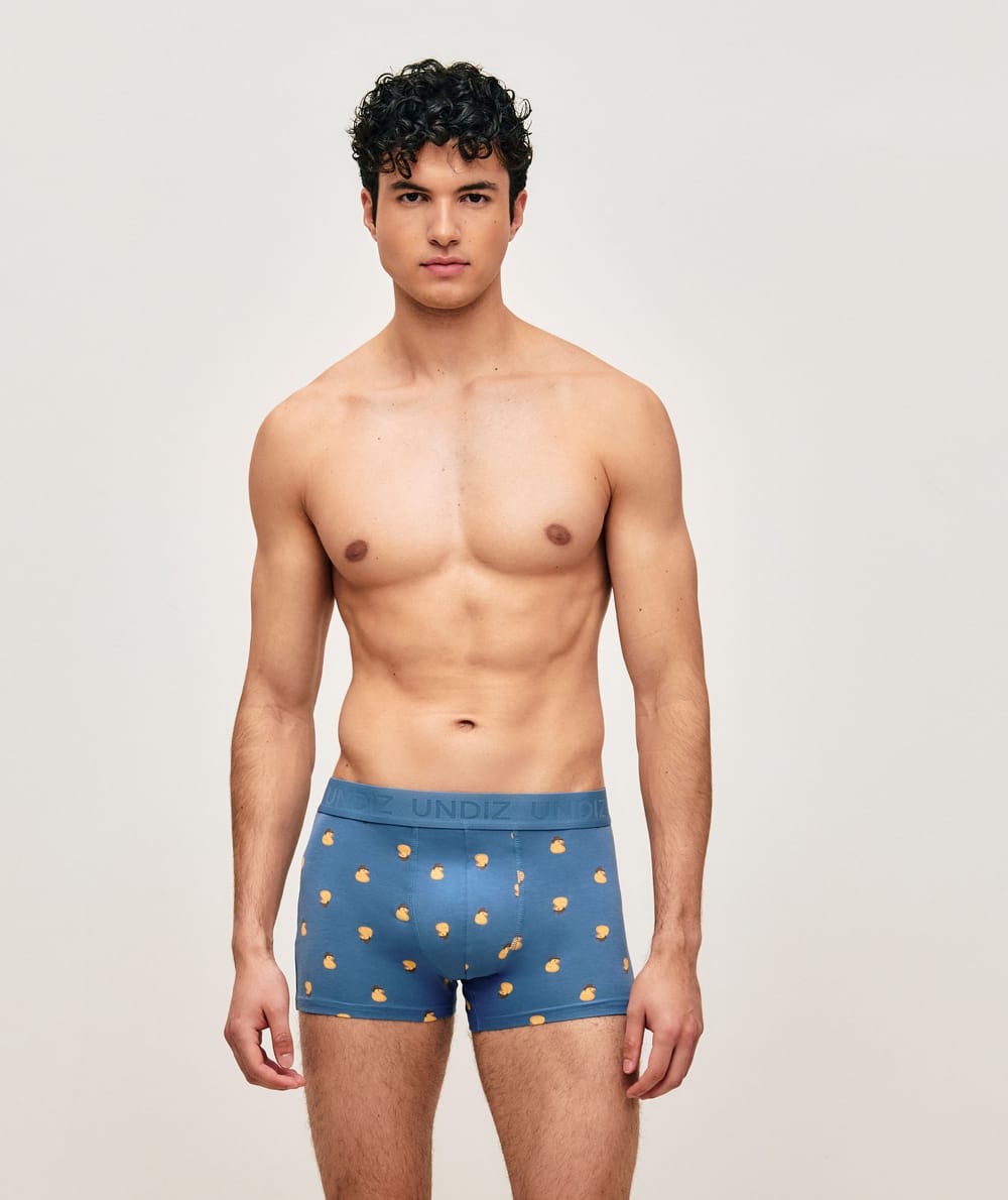 Katoenen boxershort met cowboy-eend print;