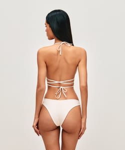 Triangle bikini with jewel detail on the ties;