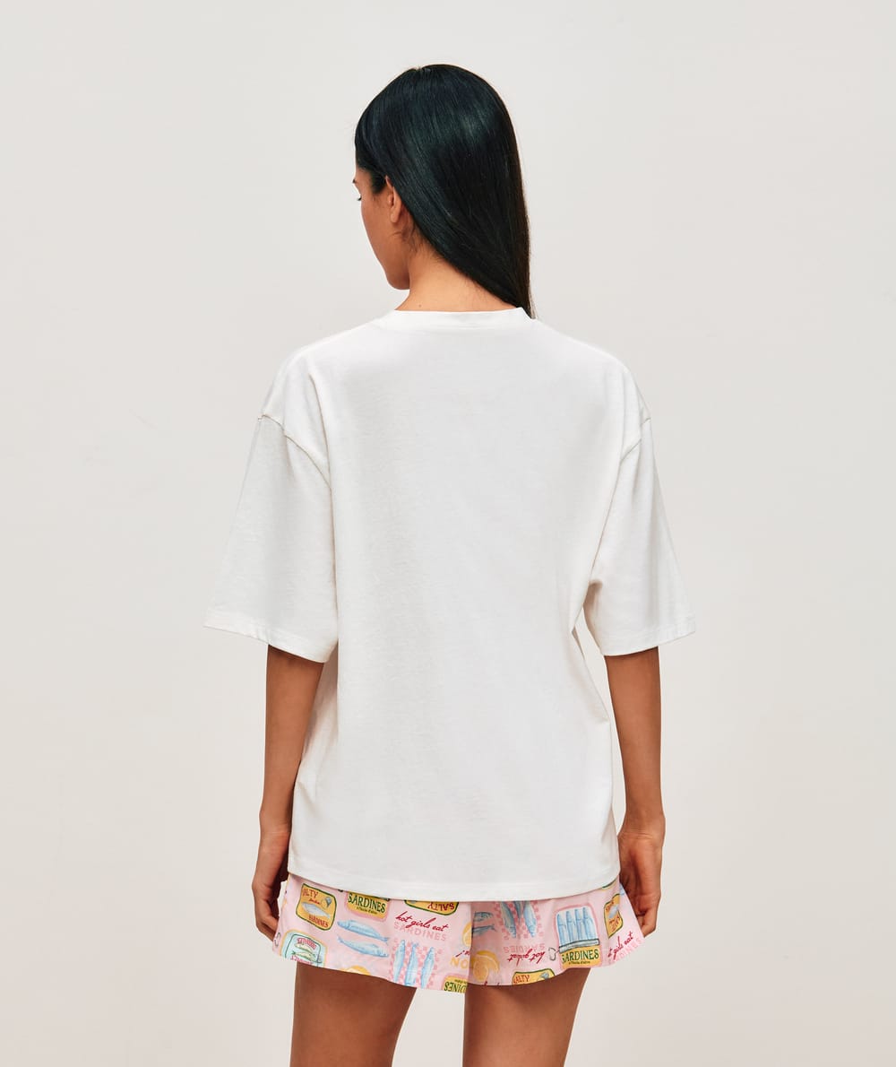 T-shirt and shorts set in jersey;