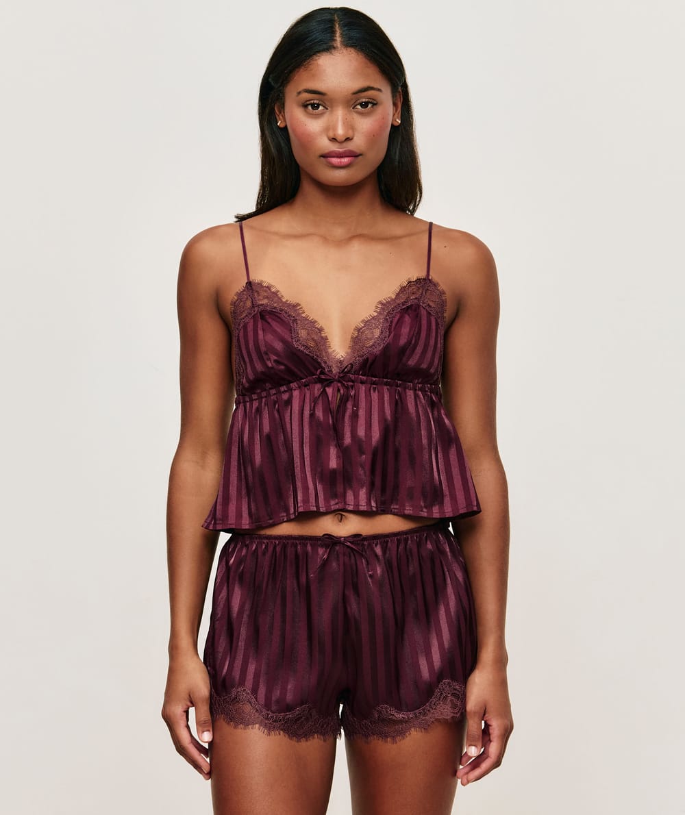 Satin and lace camisole;
