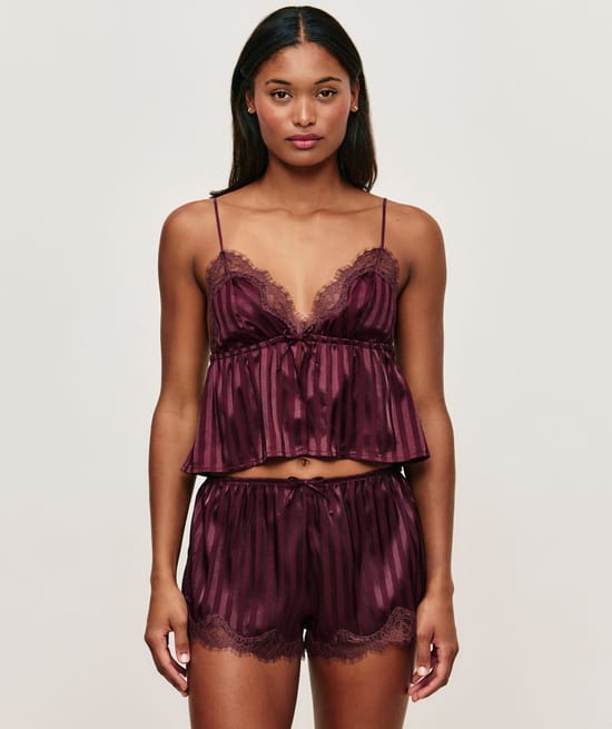 Satin and lace camisole;