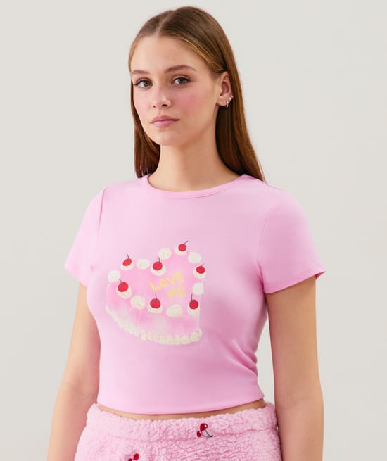 Top en jersey à motifs;