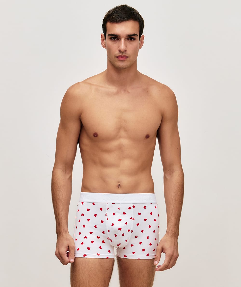 Heart-pattern boxer shorts;