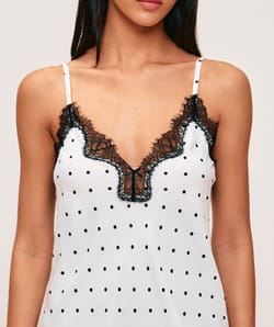 Polka dot satin nightie;