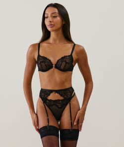 Balconette lace bra;