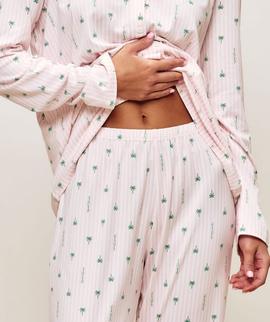 Patterned jersey pyjama set;