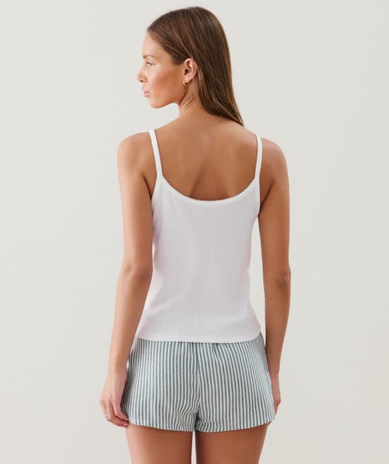 Short en jersey à rayures;