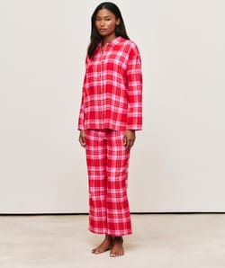 Ensemble de pyjama à carreaux en flanelle;