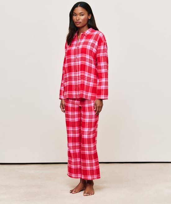 Ensemble de pyjama à carreaux en flanelle;