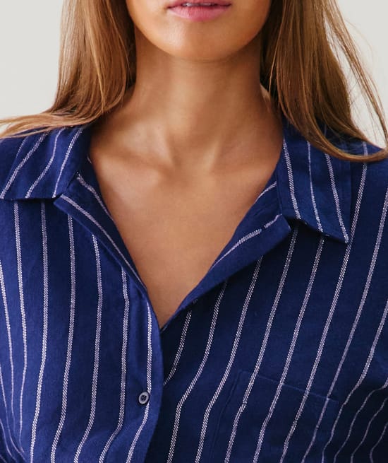 Chemise en flanelle à rayures;