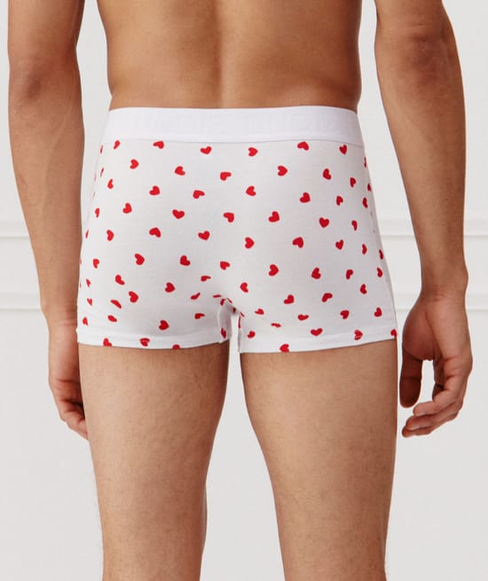 Heart-pattern boxer shorts;