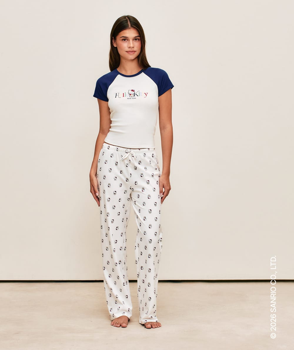 Pantalon en jersey avec motif hello kitty;