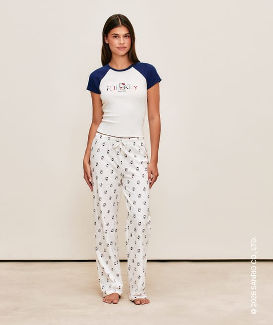 Pantalon en jersey avec motif hello kitty;