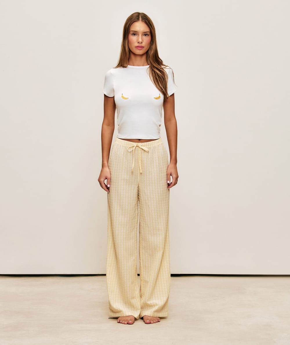 Pantalon en coton popeline;