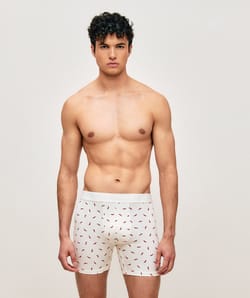 Boxer long en coton avec motif piments;