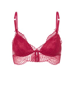 Lace triangle push-up bra;