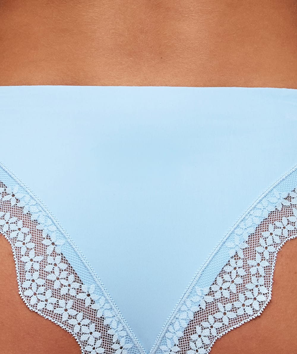 Microfibre and lace knickers;