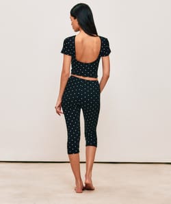 Polka dot jersey capri;