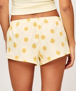 Short in printed poplin sunflowers;