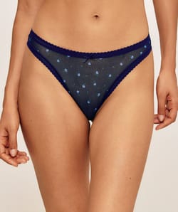 Tanga en mesh imprim&eacute; floral;