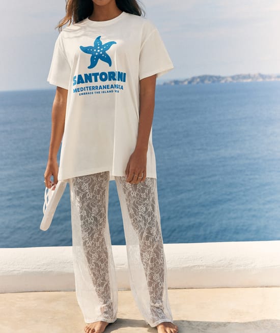 Lace trousers;