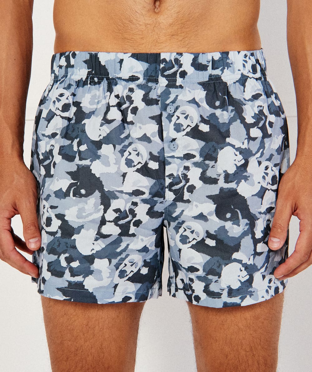 Katoenen boxershort met motieven;