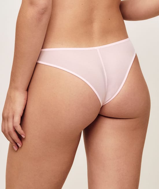 Tanga en tulle avec broderies;