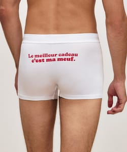 Cotton boxer shorts with message;