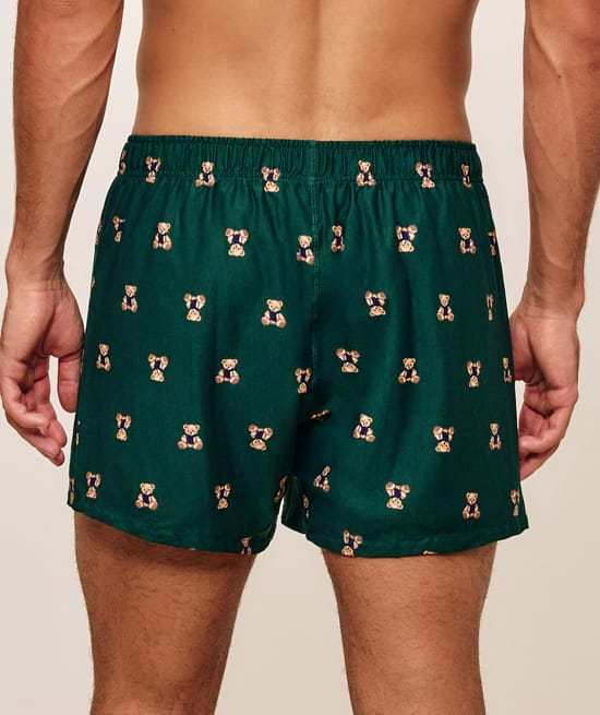 Bear printed cotton boxer;