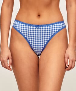 Gingham cotton thong;