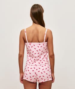Cherry print jersey shorts;