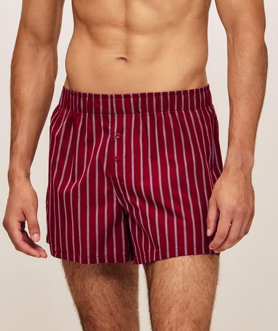 Striped cotton boxer shorts;