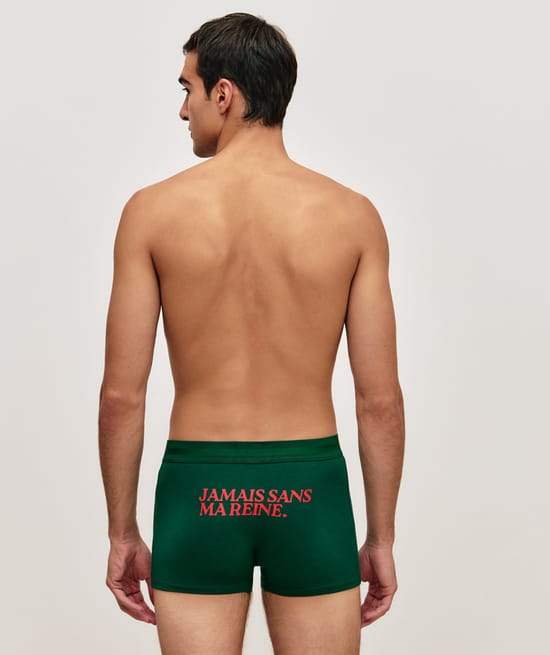 Cotton boxer shorts with message;