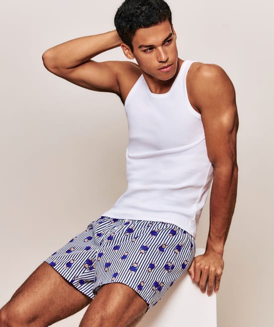 Caleçon à motifs en coton;