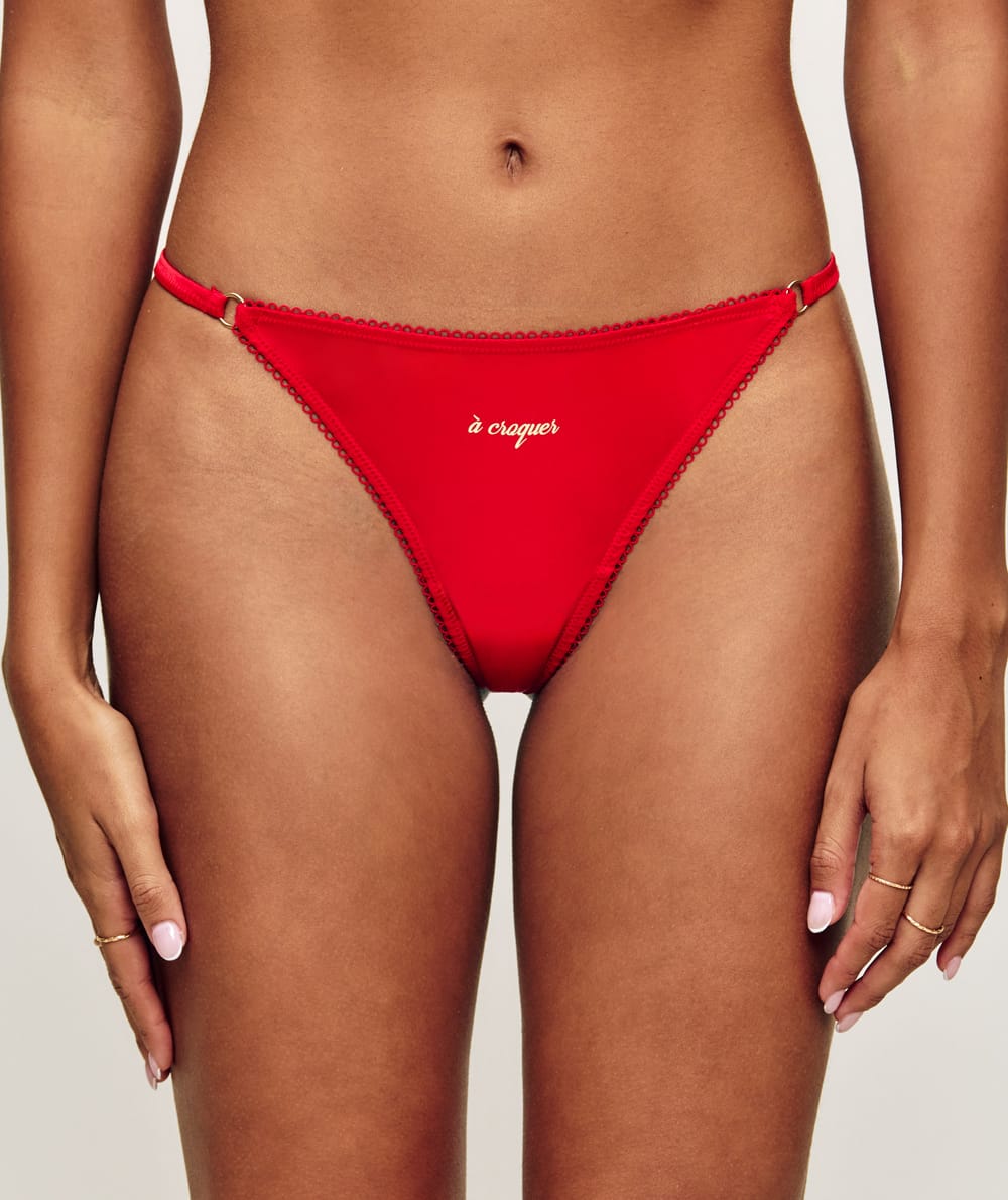 Satin thong with Christmas charms;