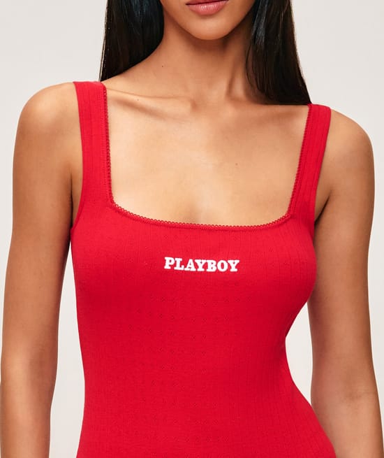 Cotton body with Playboy pattern;