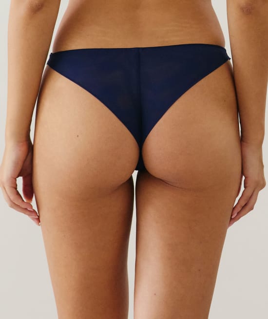 Thong with embroidery;