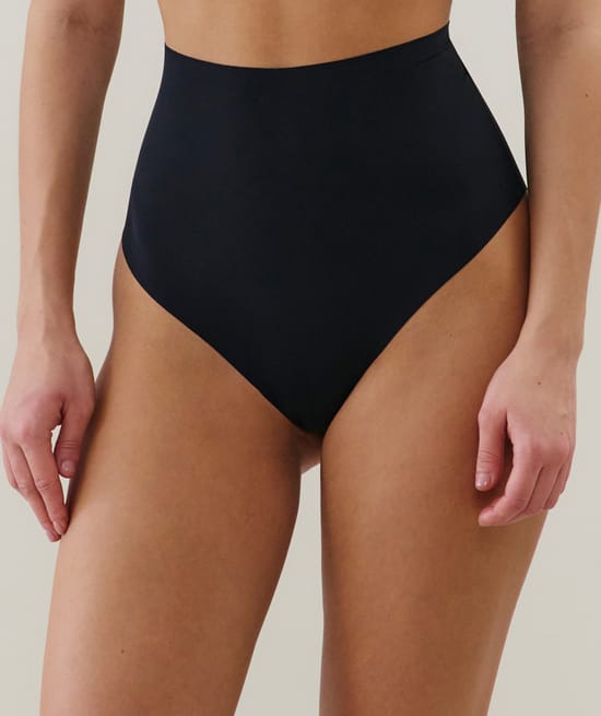 Culotte taille haute en microfibre;