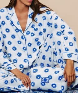 Ribbed jersey pouch with sun pattern;