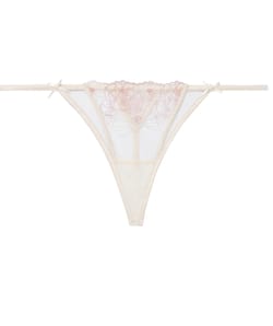 Lace and embroidery thong;