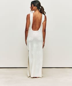 Backless crochet dress;