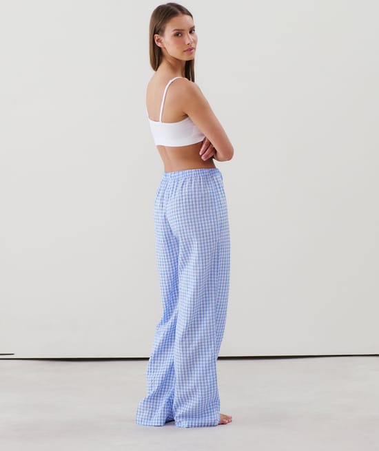 Pantalon droit vichy;