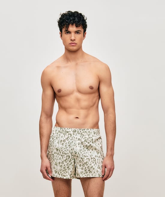 Leopard katoenen boxershort;