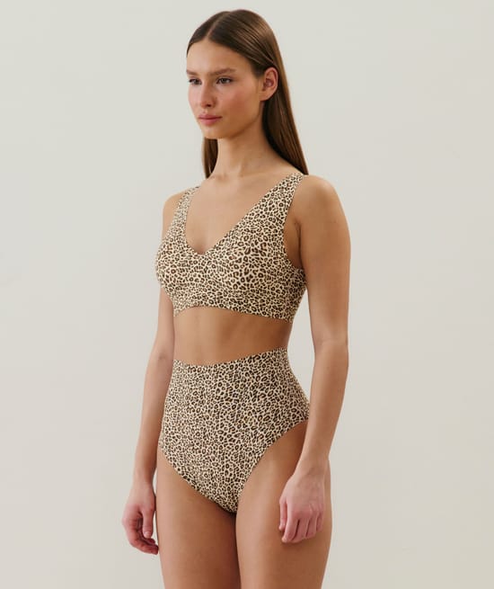 Braguita de talle alto leopardo;
