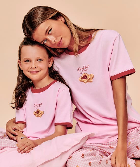Printed jersey T-shirt 'Breakfast Lover';