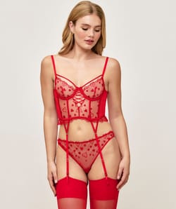 Gu&ecirc;pi&egrave;re corbeille en mesh broderies c&oelig;urs;