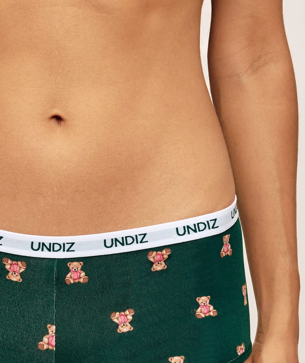 Cotton shorty with bear print;